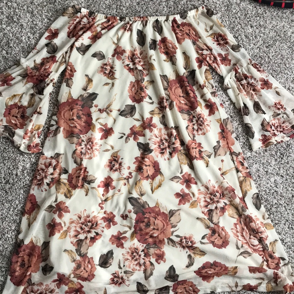 Off the shoulder bell arm dress